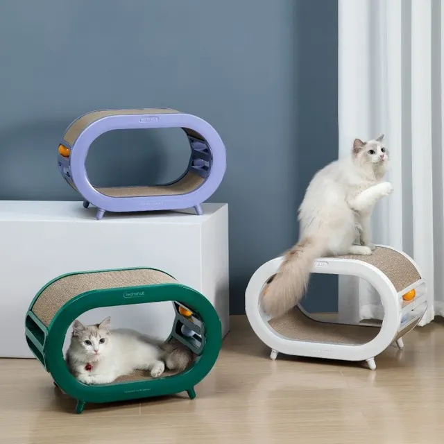 Cat Scratch Board Nest Villa Chamfer Toys Purple - Shop at LoveMi