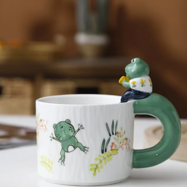 Cartoon Cute Pet Handmade Ceramic Cup Frog Frog Version On Inoue - Shop at LoveMi