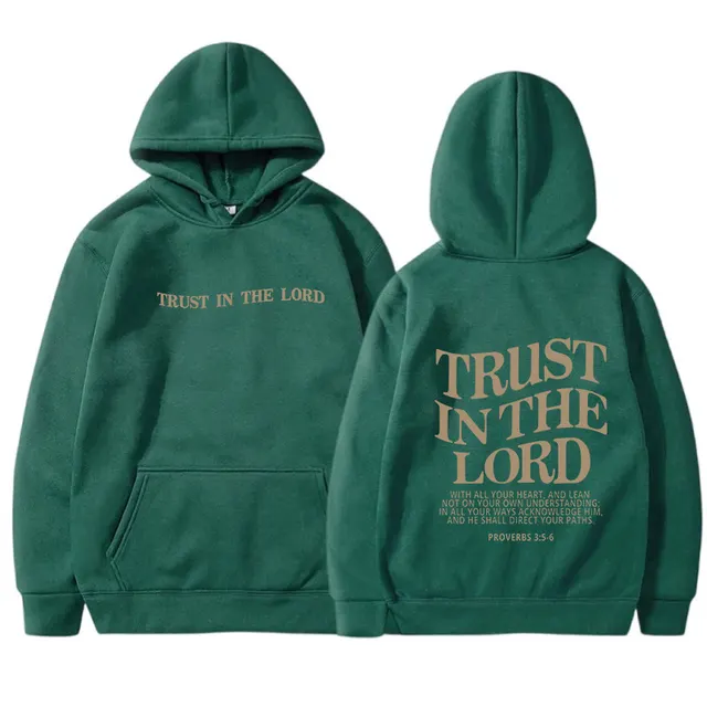Letter Printed Hoodie Sports Long Sleeve Hoodie Dark Green - Shop at LoveMi