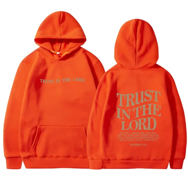 Letter Printed Hoodie Sports Long Sleeve Hoodie Orange - Shop at LoveMi