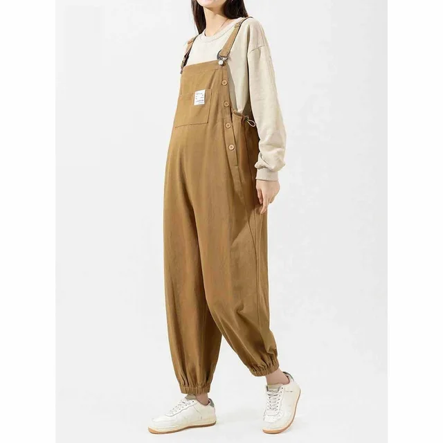 Lightweight Maternity Bib Overalls Khaki - Shop at LoveMi