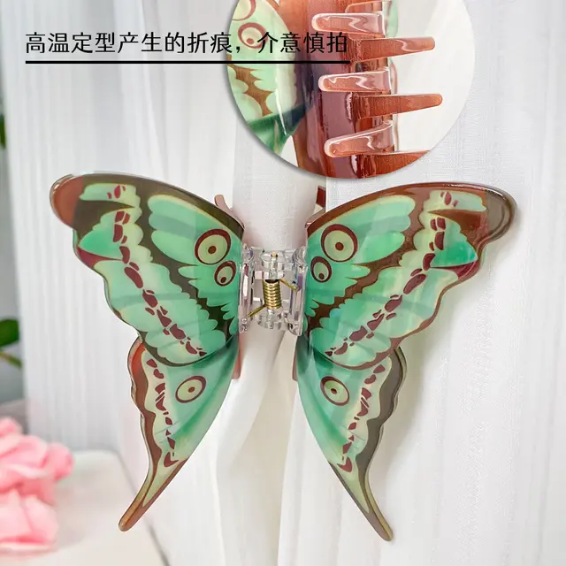 Female High end Simulation Butterfly Grab Clip Green - Shop at LoveMi