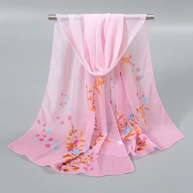 Little Chiffon Small Silk Scarf Scarf For Women Xq4391 Pink - Shop at LoveMi