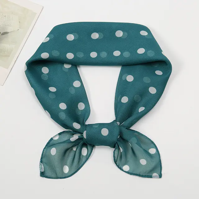 Chiffon Small Silk Scarf Breathable Sun Protection Printing 12 Ha Qing - Shop at LoveMi