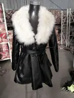 Black Leather White Gold Tip