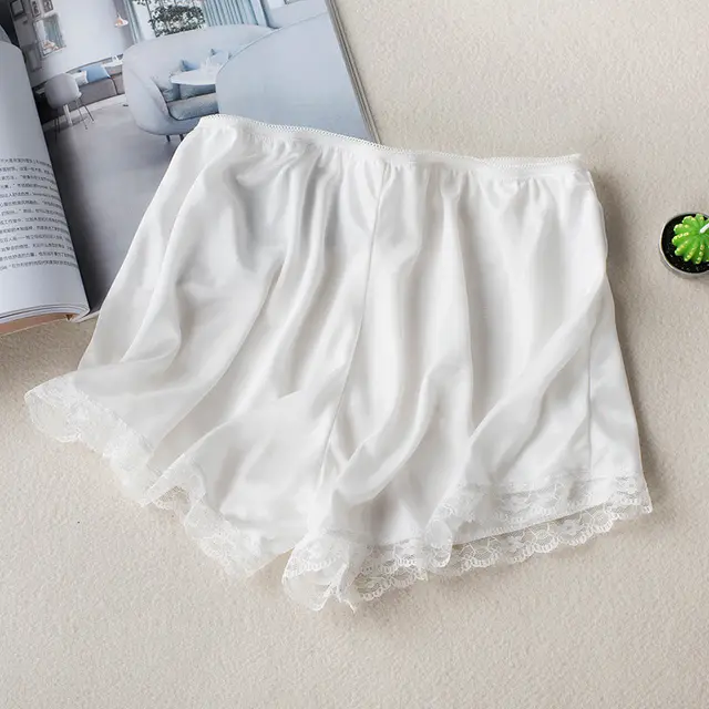 Comfortable Women's Anti exposure Wear Loose Breathable Sexy Three point Leggings Lace Style White - Shop at LoveMi
