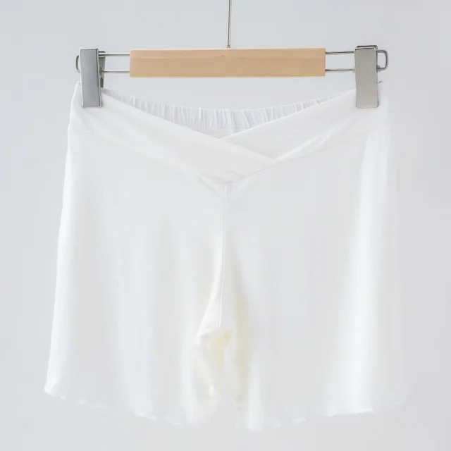 Summer Anti exposure Belly Support Summer Thin Leggings Shorts Low Waist Plus Size White - Shop at LoveMi