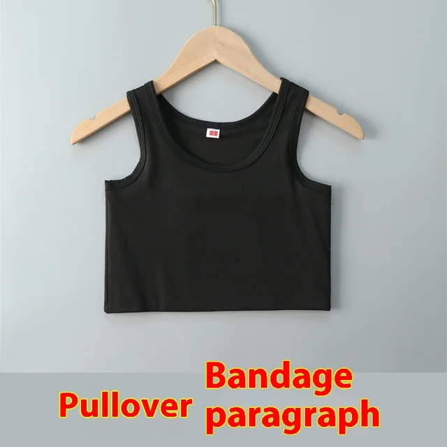 Plus Size Chest Cover Bandage Underwear Pullover Chest Closing Black - Shop at LoveMi