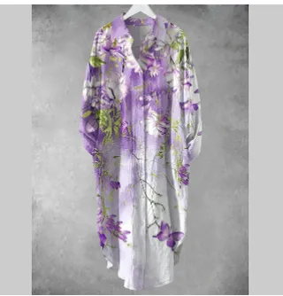 Floral Blooming Printed Chiffon Shirt - Syddh001