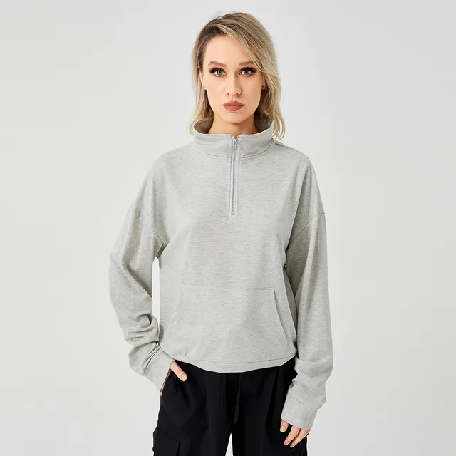 Women's Pullover Sweatshirt Grey - Shop at LoveMi
