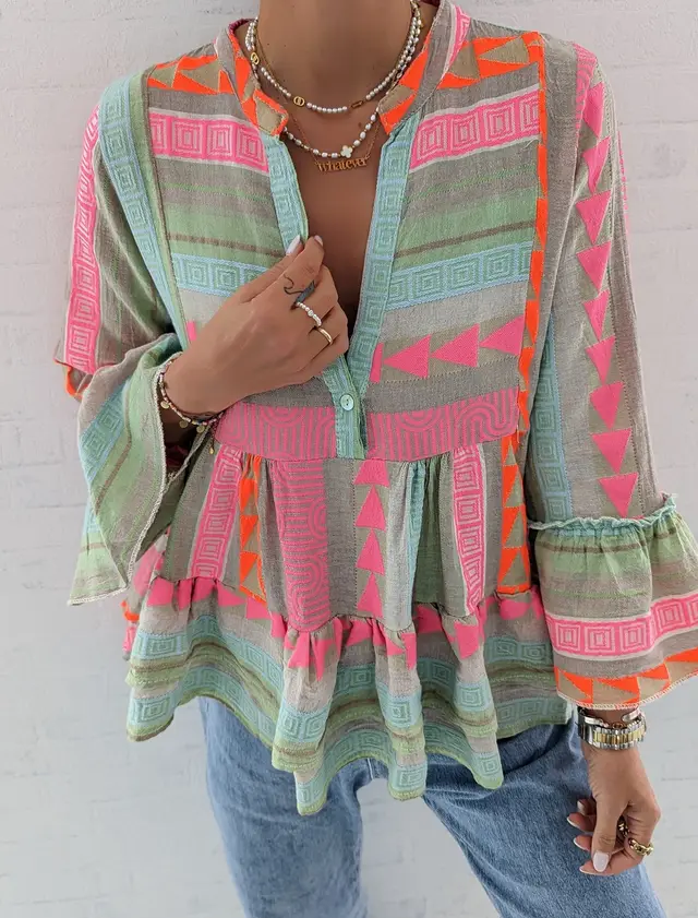 Women's Fall Slim Fit Positioning Printed Long sleeved Shirt - Shop at LoveMi