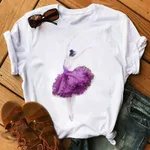 Letters Cute Clothing Women's Short Sleeved T-shirts - 5Style-Xl