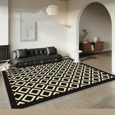 Crystal Velvet Living Room Home Bedroom Bedside Full Carpet Black And White Diamond - Shop at LoveMi