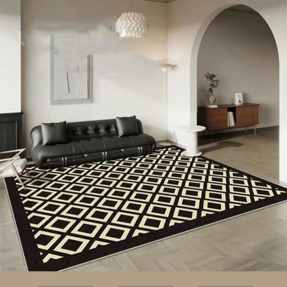 Crystal Velvet Living Room Home Bedroom Bedside Full Carpet Black And White Diamond - Shop at LoveMi