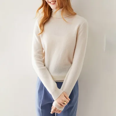 Women's Fashion Cashmere Sweater Loose Slimming Sweater White - Shop at LoveMi