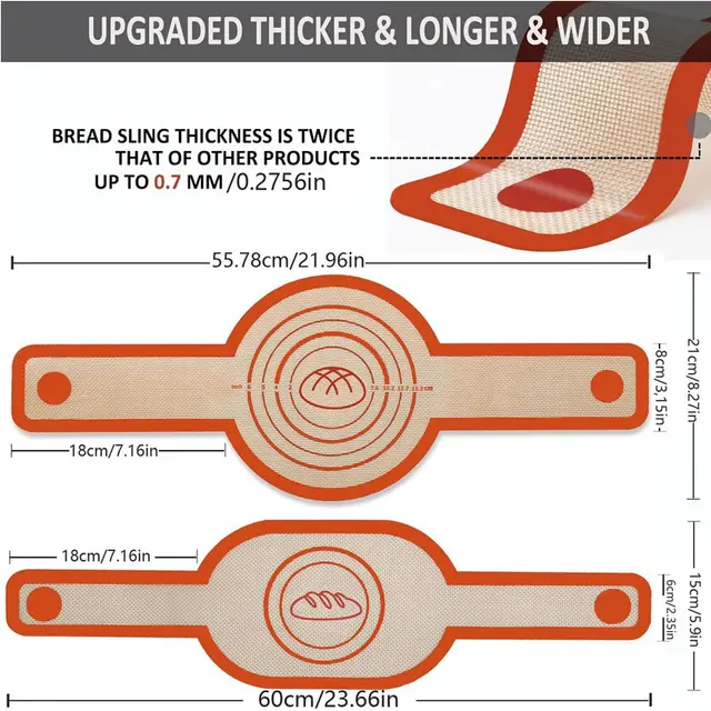 Dutch Baking Long Handle Transfer Tool Dough Kneading Platinum Non stick Oil proof Silicone Pad 0.4Mm Orange - Shop at LoveMi