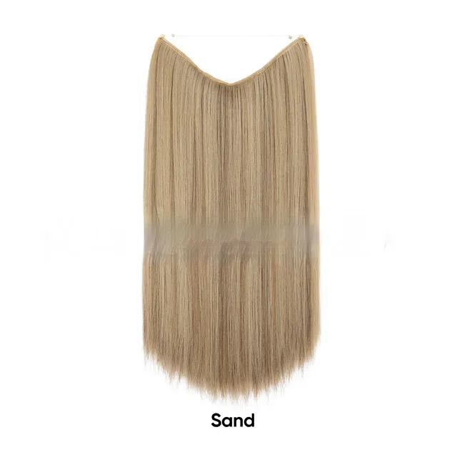Women's One piece Adjustable Invisible Straight Multi color Gradient Hair Extension Fishline Sand - Shop at LoveMi