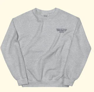 European And American Digital Printing Croissant Round-neck Sweater - Sport Grey