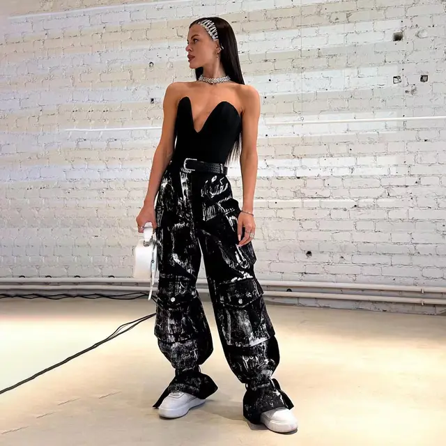 Women's Fashion Stitching Denim Overalls T3543 Black - Shop at LoveMi