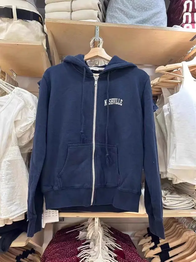 Letter Printed Zipper Hooded Sweater Women's Slimming All match Cardigan - Shop at LoveMi