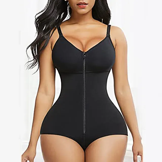 Women's Seamless Zipper One piece Corset Black - Shop at LoveMi