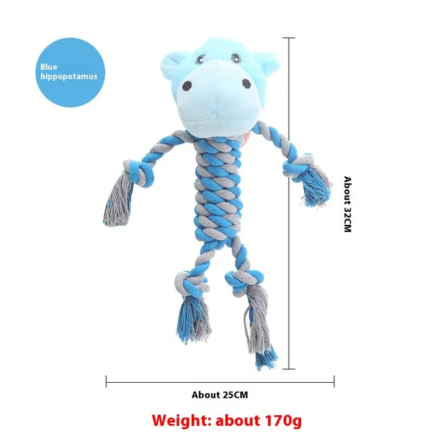 Plush Dog Toy Animal Shape Bite resistant Molar Pet Products Hippo - Shop at LoveMi