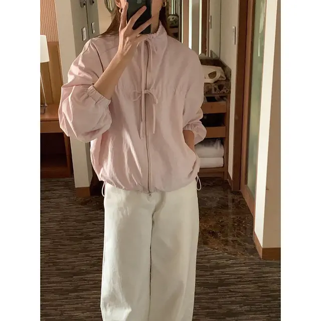Coat Women's High grade Korean Style Loose Top Pink - Shop at LoveMi