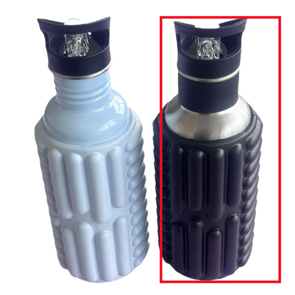 Sports Outdoor 304 Stainless Steel Water Bottle Yoga Massage - Black