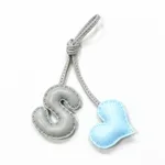 S Gray With Light Blue Heart