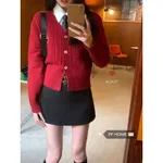 Preppy Style V-neck Slim Fit Warm Sweater - Red
