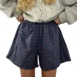 F Dark Blue Plaid