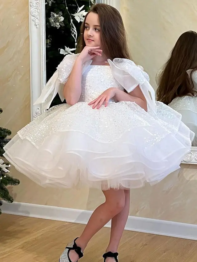 Girls' White Birthday Party Formal Dress Skirt White - Shop at LoveMi