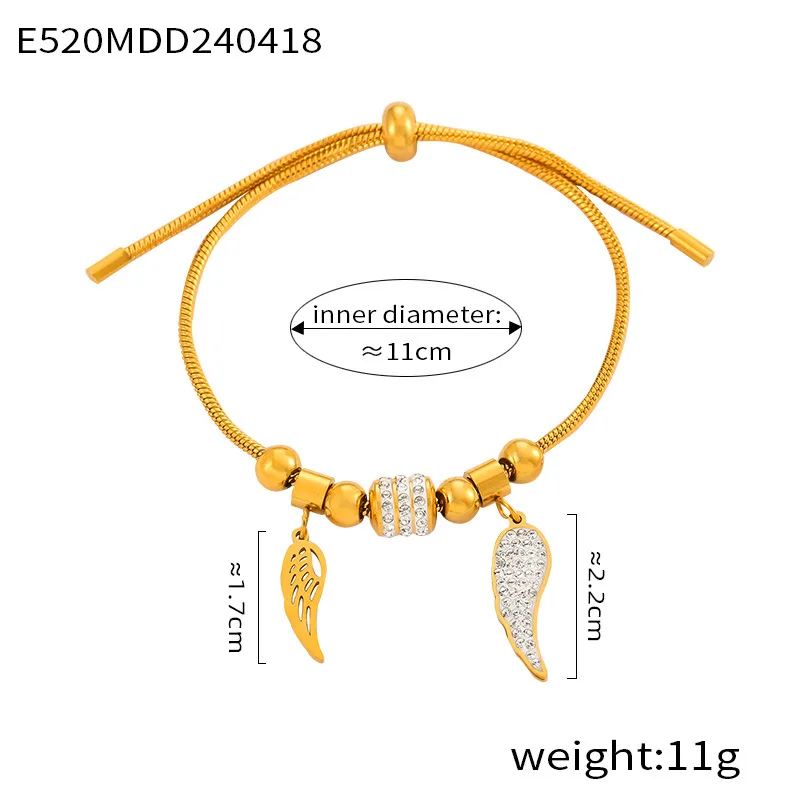 Diamond Ring Design Sense Snake Bones Chain Ornament Love Tree Of Life Pendant Draw Pull Buckle Titanium Steel Bracelet E520 Gold Bracelet - Shop at LoveMi