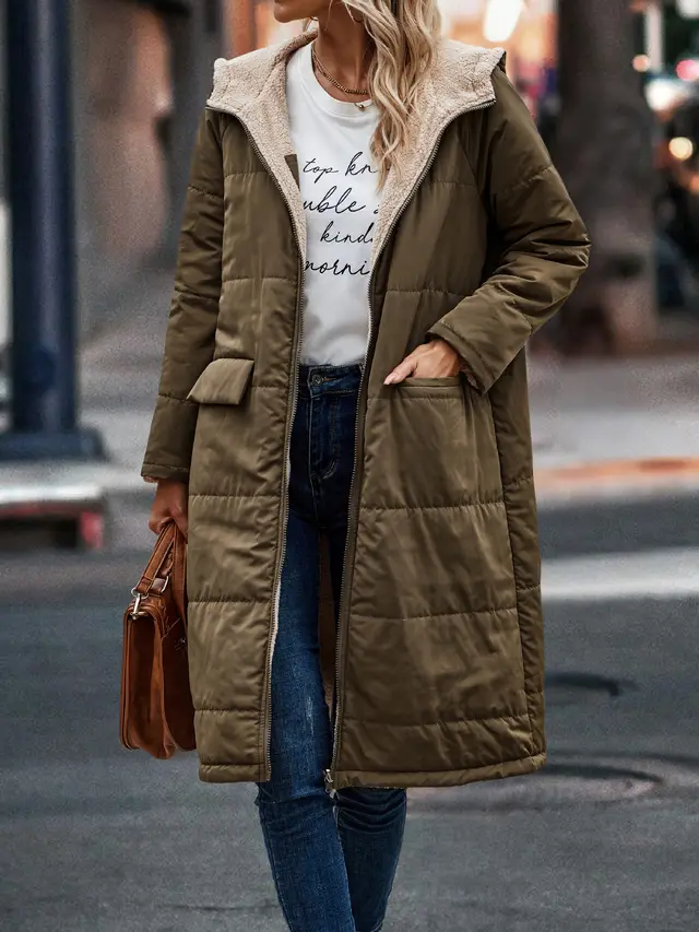Fashion Simple Stitching Long sleeved Hooded Jacket Light Army Green - Shop at LoveMi