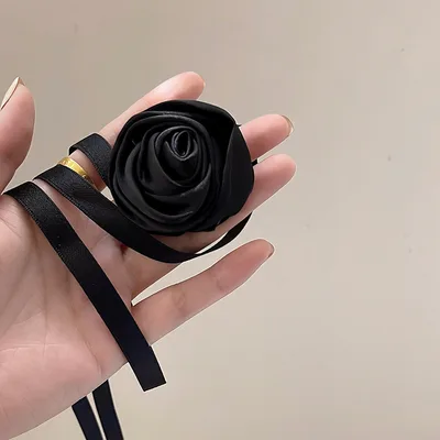 Bow Purple Neck Accessories Sexy Collar Female Band Black Rose - Shop at LoveMi