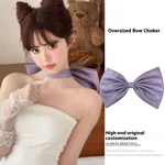 Bow Purple Neck Accessories Sexy Collar Female Band - Purple
