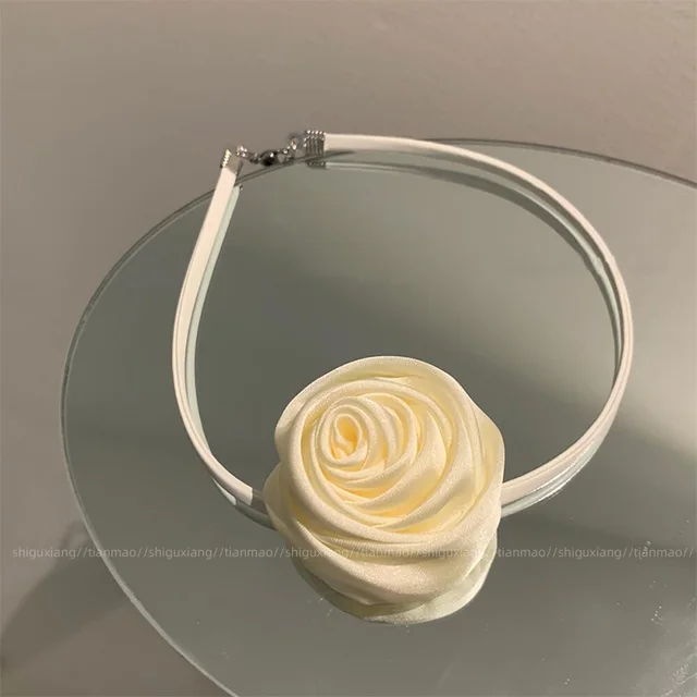 Bow Purple Neck Accessories Sexy Collar Female Band Rose Clavicle Chain Rice White - Shop at LoveMi