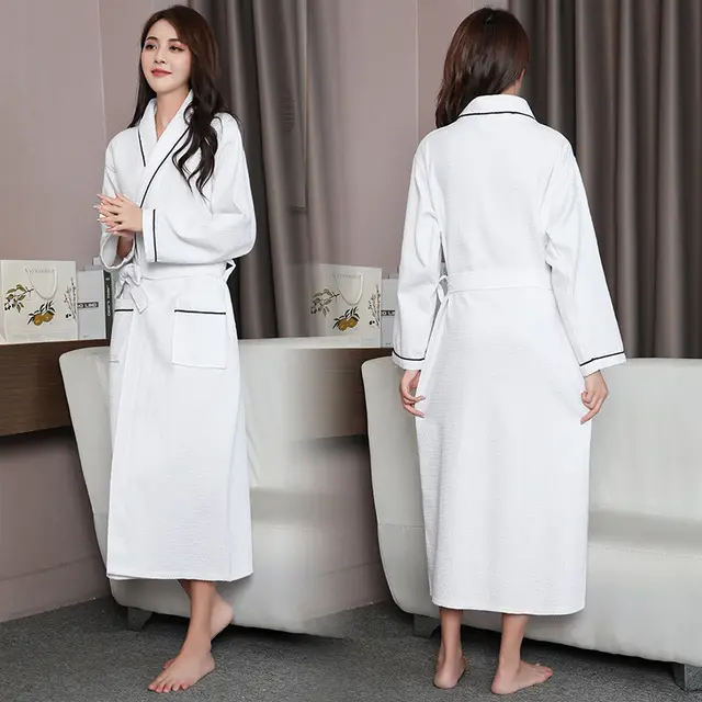 Thin Bathrobe Cotton Absorbent White - Shop at LoveMi