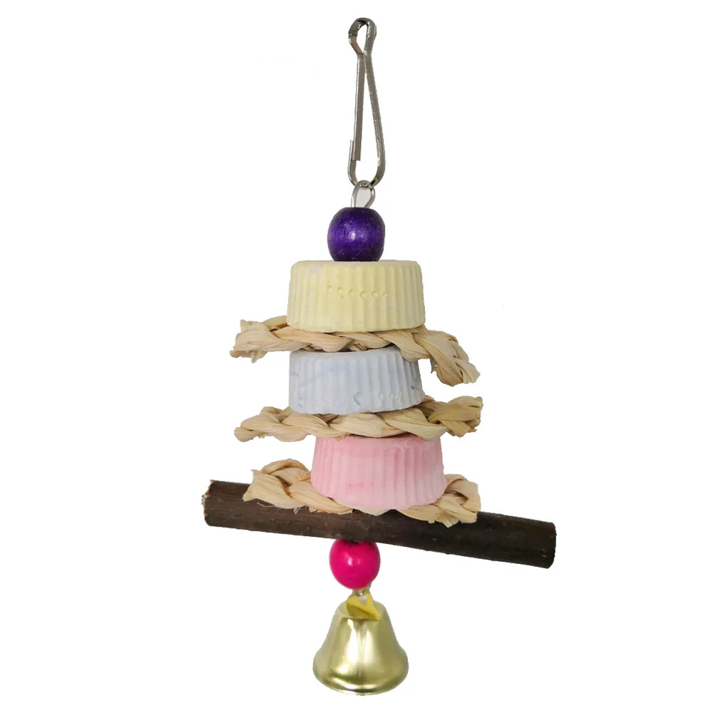Parrot Calcium Supplement Bite Grinding Stone Bite String Straw Corn Husk Toy 16Cm - Shop at LoveMi