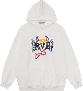 Hoodie Men's And Women's Retro Casual Sports Couple Sweater - Style 6 White