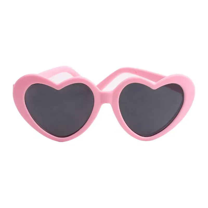 Dog Cat Pet Heart-shaped Sunglasses - Light Pink