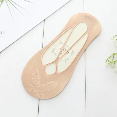 Sling Anti off Heel Shallow Mouth Low Cut Thin Simple Invisible Socks Skin Color - Shop at LoveMi