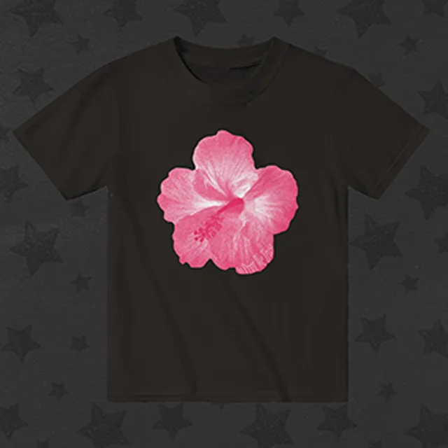 New Summer Flower Print Slim fit Sexy Navel Round Neck Women's Short Top Black - Shop at LoveMi