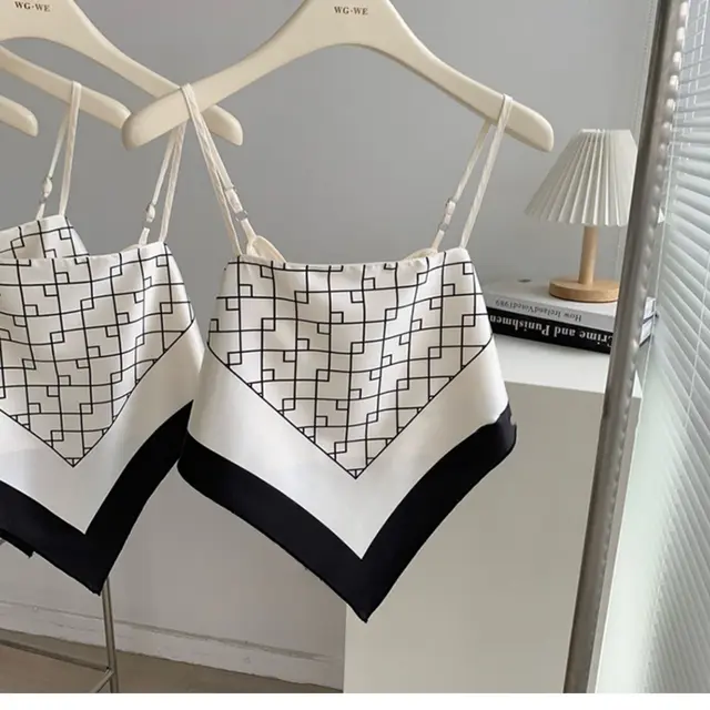 Satin Bow Suspenders Vest Women's Regular Vacation Top Picture Color - Shop at LoveMi