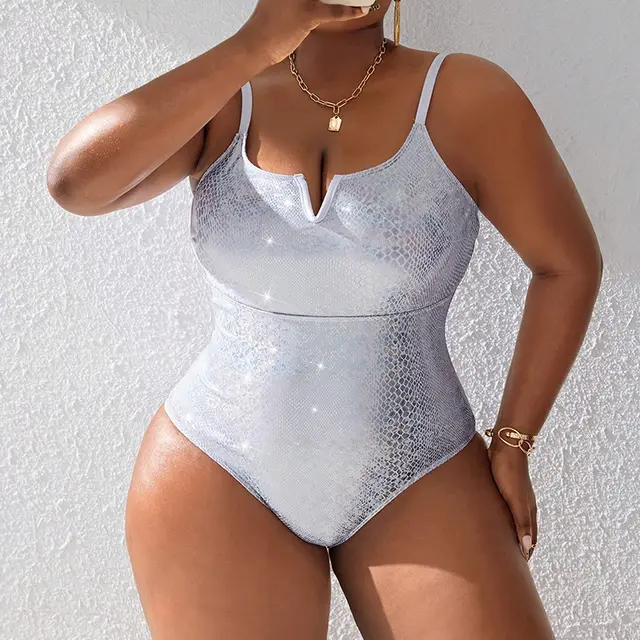 Women's Plus Size Triangle Beach Swimsuit Plus sized White - Shop at LoveMi