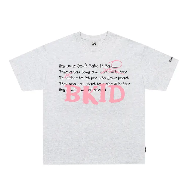 Letter Printed Casual Short Sleeve European And American Street Trendy Gray - Shop at LoveMi