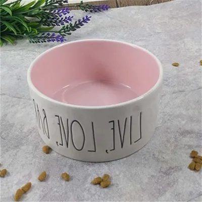 Ceramic Pet Bowl Ceramic Dog Bowl Dogcat Bowl Water Pink - Shop at LoveMi