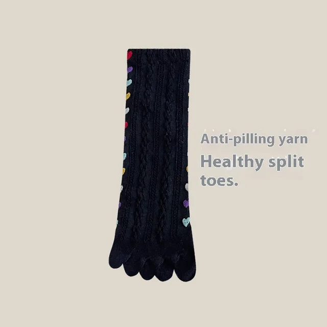 Women's Love Split Toe Breathable Sweat Absorbing Long Socks No 1 Color - Shop at LoveMi