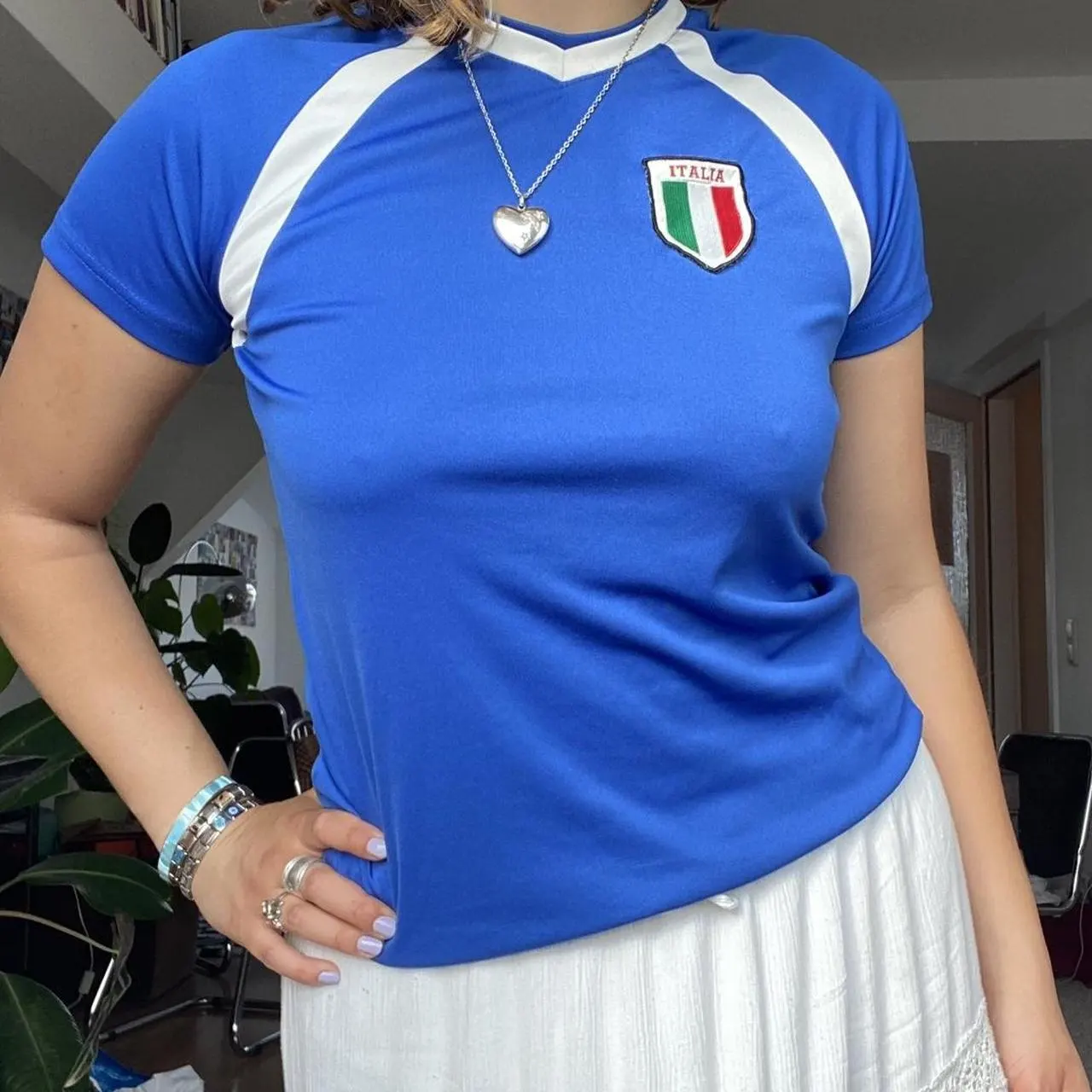 Summer New Women's Tops Vest Round Neck Pullover - Blue 9