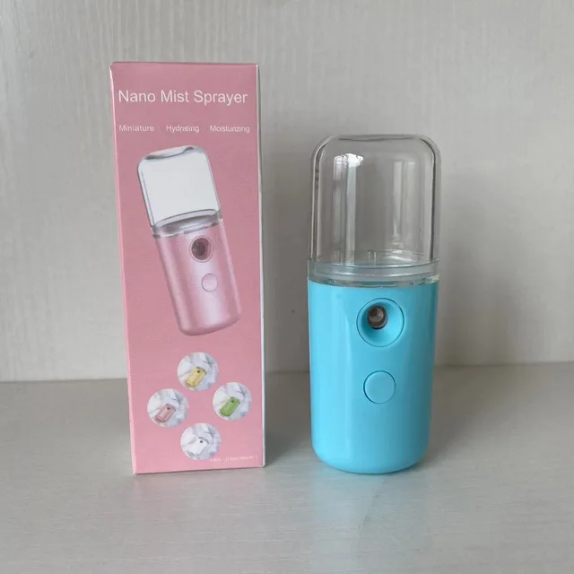 Water Replenishing Instrument USB Charging Cartoon Cute Doll Spray Humidifier Handheld Macaron Blue - Shop at LoveMi